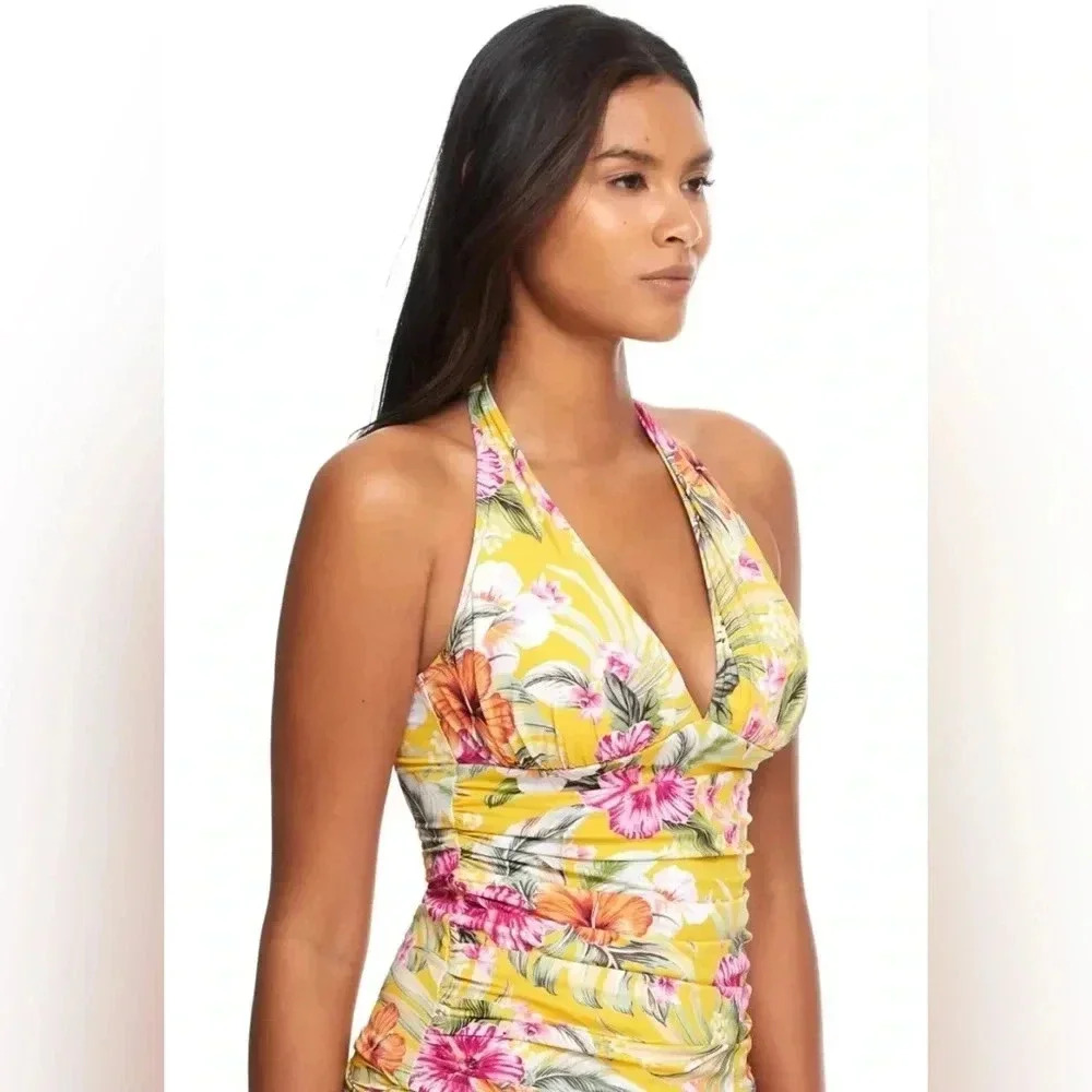 Bleu Rod Beattie Paradiso Halter Wire-Free Tankini Top and Bikini Bottom Size 12 - Picture 3 of 12